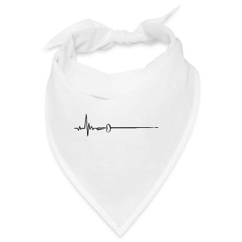 Degen Fechten Heartbeat mit Fechter Herzschlag - Bandana - Weiß - Vorne