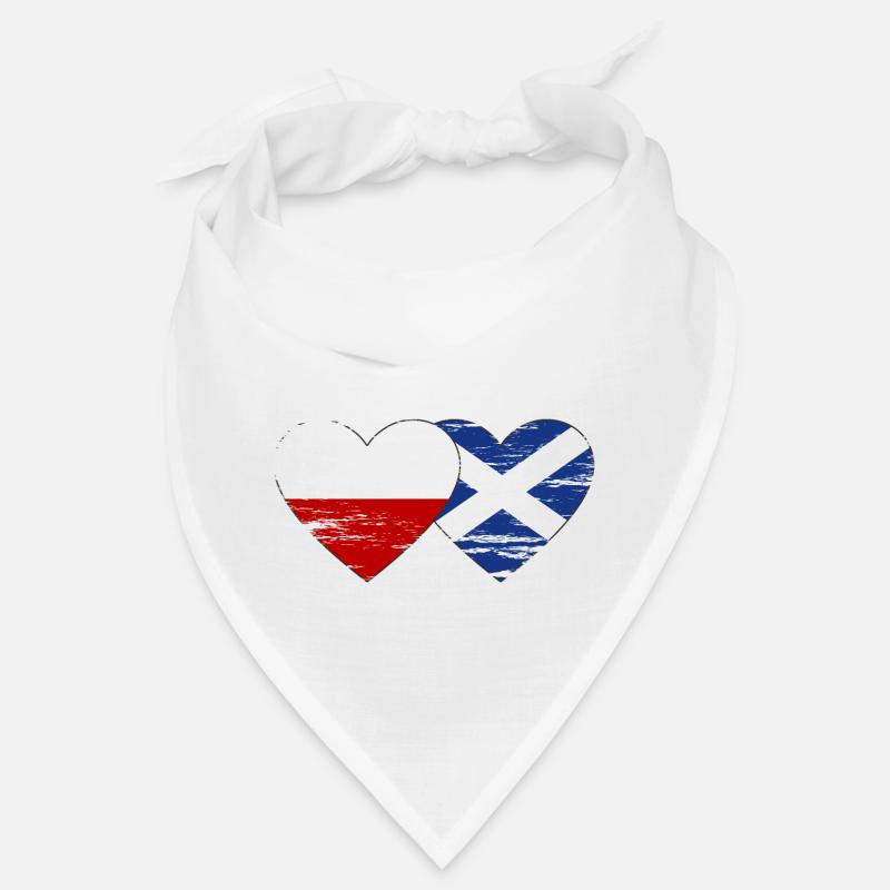 Pologne Ecosse drapeau coeur utilisé Bandana