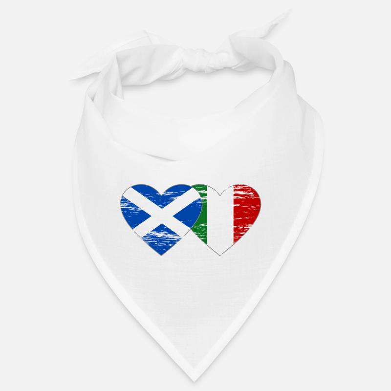 Ecosse Italie Drapeau Coeur Utilisé Bandana
