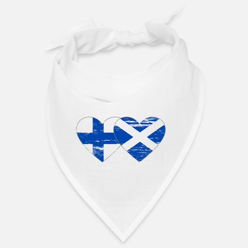 Finlande Ecosse drapeau coeur utilisé Bandana