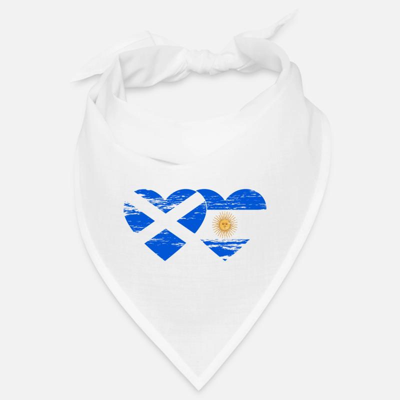 Ecosse Argentine Drapeau Coeur Utilisé Bandana