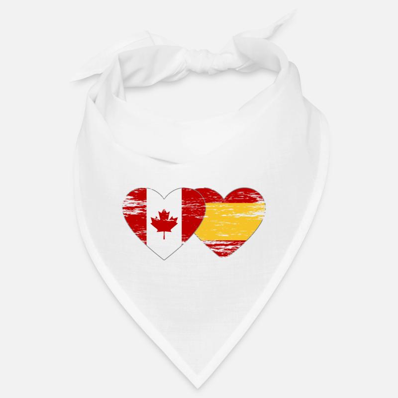 Coeur de drapeau Canada Espagne utilisé Bandana
