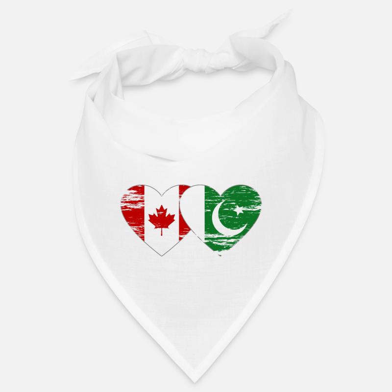 Coeur de drapeau du Canada Pakistan utilisé Bandana