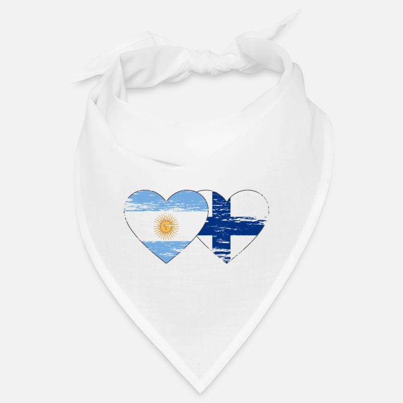 Argentine Finlande drapeau coeur utilisé Bandana