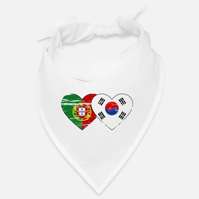 Portugal Corée du Sud Drapeau Coeur Utilisé Bandana
