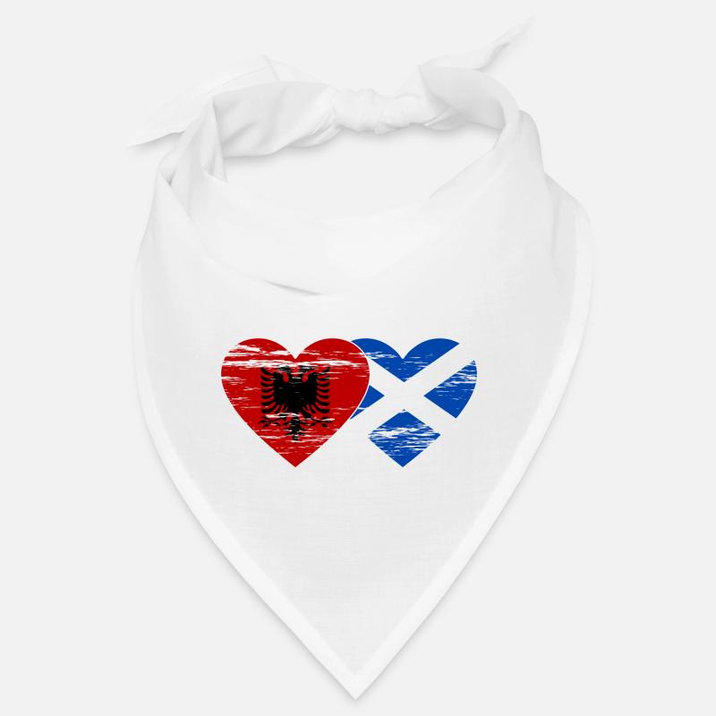Albanie Ecosse drapeau coeur utilisé Bandana
