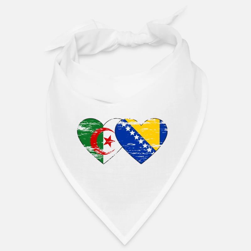 Algerien Bosnien Flagge Herz used Bandana