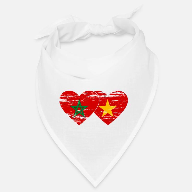 Maroc Vietnam drapeau coeur utilisé Bandana