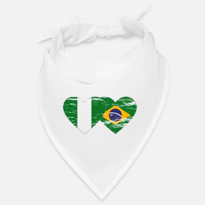 Nigeria Brésil Drapeau Coeur utilisé Bandana