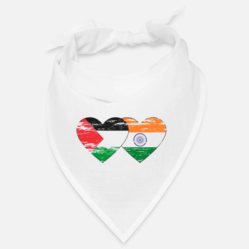 Palestine Inde Drapeau Coeur Utilisé - Bandana - blanc