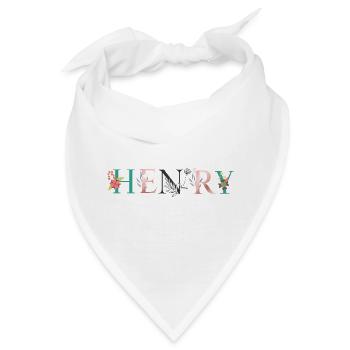 HENRY Namenskunst mit gestickten Blumen - Bandana - Weiß - Vorne