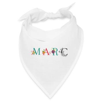 MARC Namenskunst mit gestickten Blumen - Bandana - Weiß - Vorne