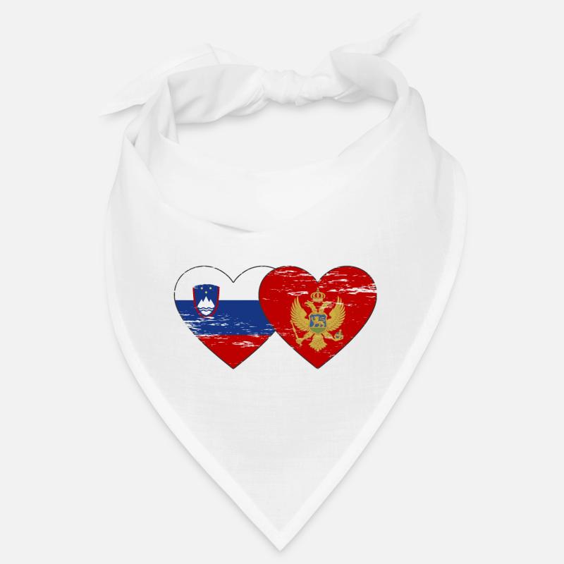 Slovénie Monténégro Drapeau Coeur utilisé Bandana