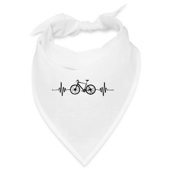 Herzschlag Beat Fahrrad - Bandana - Weiß - Vorne