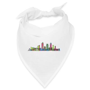 Newcastle City Skyline NSW Moderne Linienkunst - Bandana - Weiß - Vorne