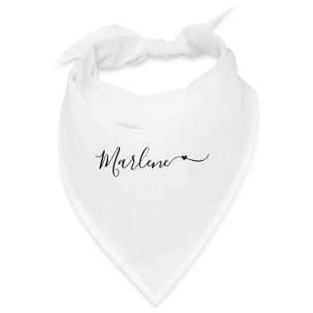Marlene Name Vorname Dekorativ - Bandana - Weiß - Vorne