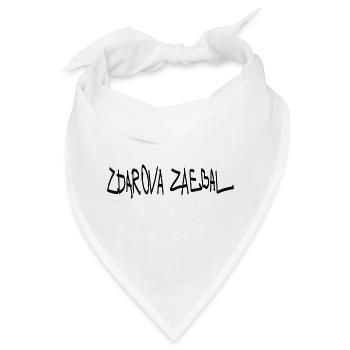 „Zdarova zaebal“ (здaрoвa заебал) ist eine Gruß - Bandana - Weiß - Vorne