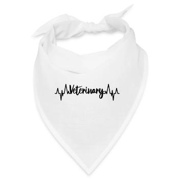 Veterinär Pulsschlag - Bandana - Weiß - Vorne