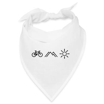 Fahrrad Berge Sonne - Bandana - Weiß - Vorne