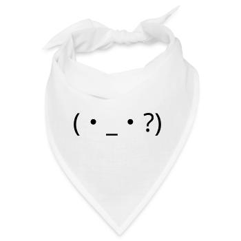 Verwirrtes Emote (・_・?) Fragezeichen - Bandana - Weiß - Vorne