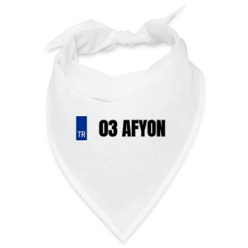 03 Afyon Kennzeichen | Türkisches Kennzeichen - Bandana - Weiß - Vorne