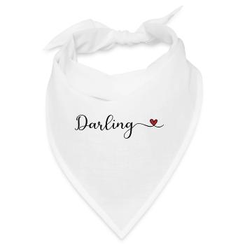 Cute Darling Heart Typografie - Bandana - Weiß - Vorne