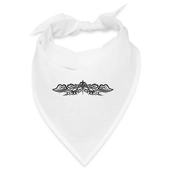 Filigranes Tribal Tattoo mit Krokodilen - Bandana - Weiß - Vorne