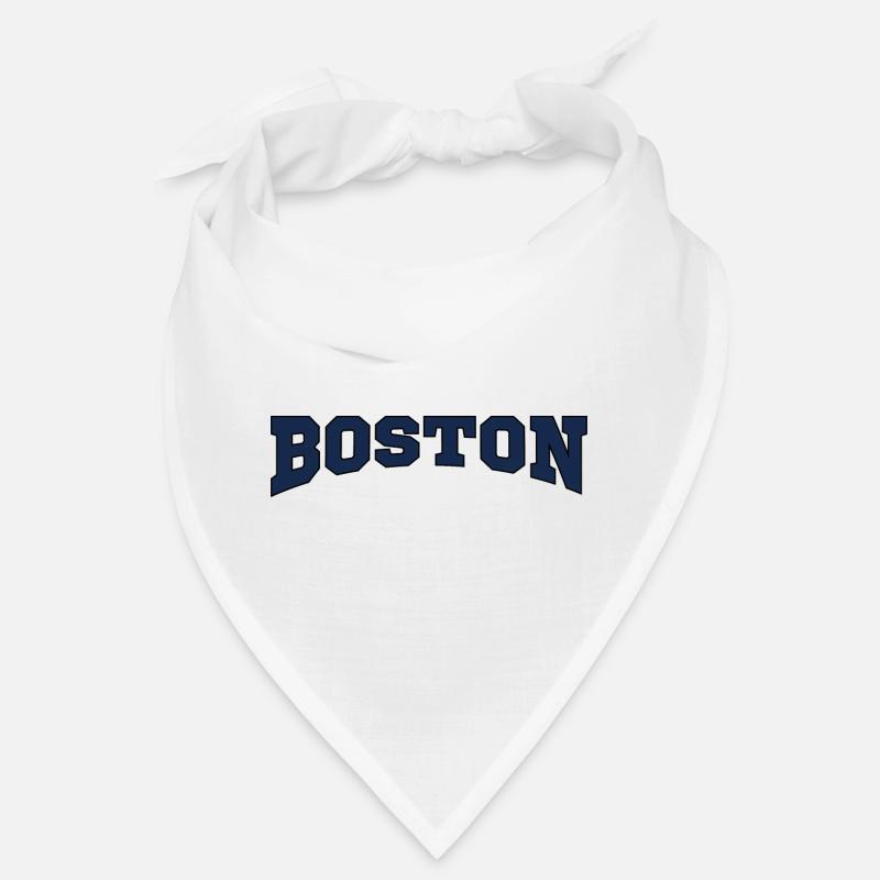 Boston Blockschrift Logo - Bandana - Weiß