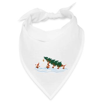 Zwerge mit Fichte - Bandana - Weiß - Vorne
