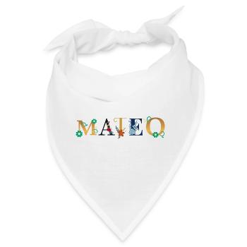 MATEO Name mit Blumen geschmückt - Bandana - Weiß - Vorne