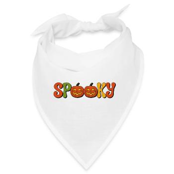 Spooky Kürbis Schriftzug - Bandana - Weiß - Vorne