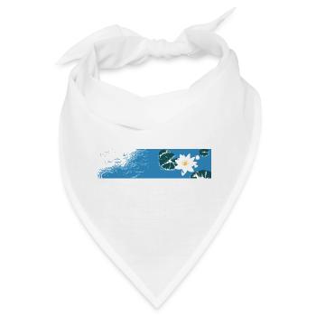Blaue Seerose auf dem Wasser - Bandana - Weiß - Vorne