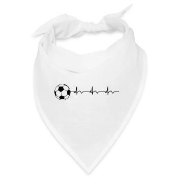 Fußball Fussball Fußballer EKG Herzschlag - Bandana - Weiß - Vorne