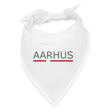Aarhus - Denmark Flag - Dänemark - Skandinavien - Bandana - Weiß - Vorne