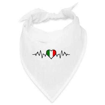 Italien Herzschlag - Bandana - Weiß - Vorne