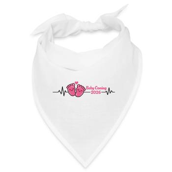 Mama 2026 Herzschlag Werdende Mutter 2026 - Bandana - Weiß - Vorne
