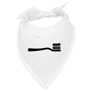 Zahnbürste mit Zahnpasta, Dentalhygiene - Bandana - Weiß - Vorne