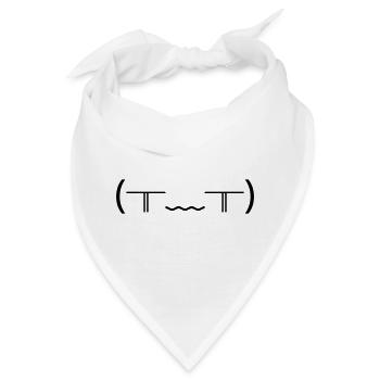 Weinendes Emote (╥﹏╥) heftige Tränen - Bandana - Weiß - Vorne