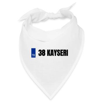 38 Kayseri Kennzeichen | Türkisches Kennzeichen - Bandana - Weiß - Vorne