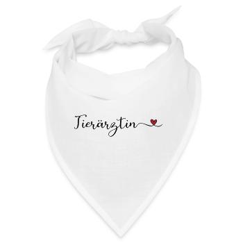 Tierärztin Design mit Herz - Bandana - Weiß - Vorne