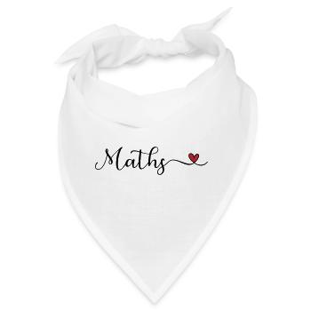 Mathematische Herztypografie - Bandana - Weiß - Vorne
