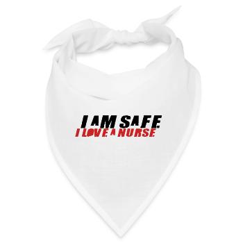 I am safe – I love a nurse. - Bandana - Weiß - Vorne