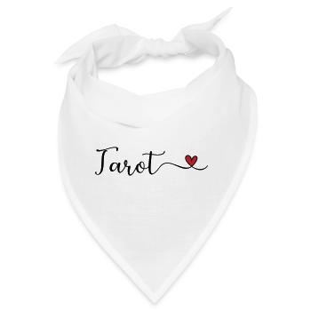 Tarot Schrift mit Herz - Bandana - Weiß - Vorne