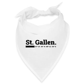 St Gallen Koordinaten - Bandana - Weiß - Vorne