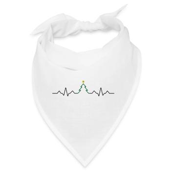 Weihnachtsbaum Herzschlag EKG Weihnachten - Bandana - Weiß - Vorne