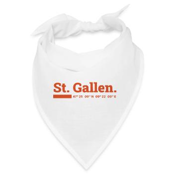 St Gallen Koordinaten - Bandana - Weiß - Vorne