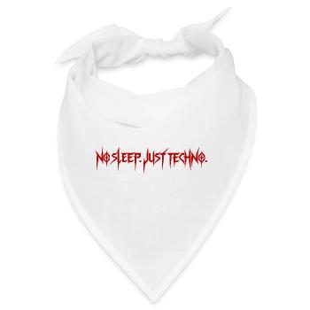 Techno Rave – No Sleep Just Techno - Bandana - Weiß - Vorne