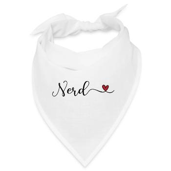 Nerd Schriftzug mit Herz - Bandana - Weiß - Vorne