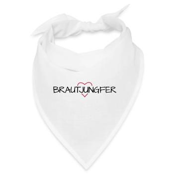 Brautjungfer Herz Junggesellinenabschied - Bandana - Weiß - Vorne