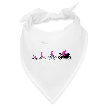 Evolution Frau Auf Motorrad Supersportler Design - Bandana - Weiß - Vorne